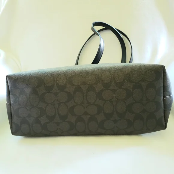 Coach Black Monogram Tote Bag with Gold Accents - Picture 4 of 5